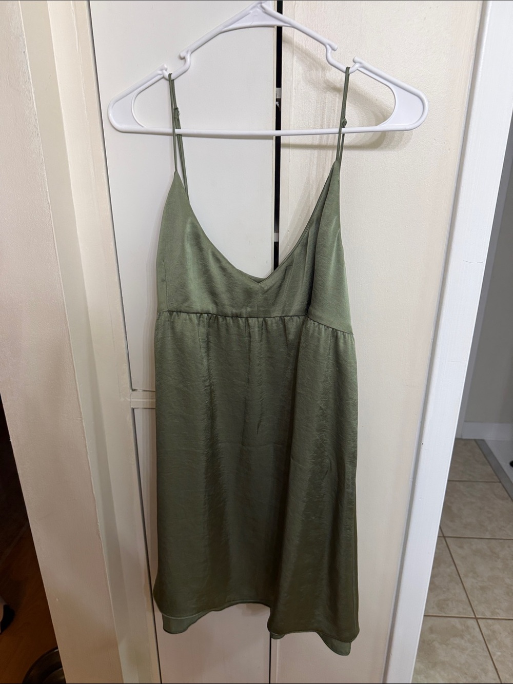 Wilfred Olive Slip Dress with Spaghetti Straps